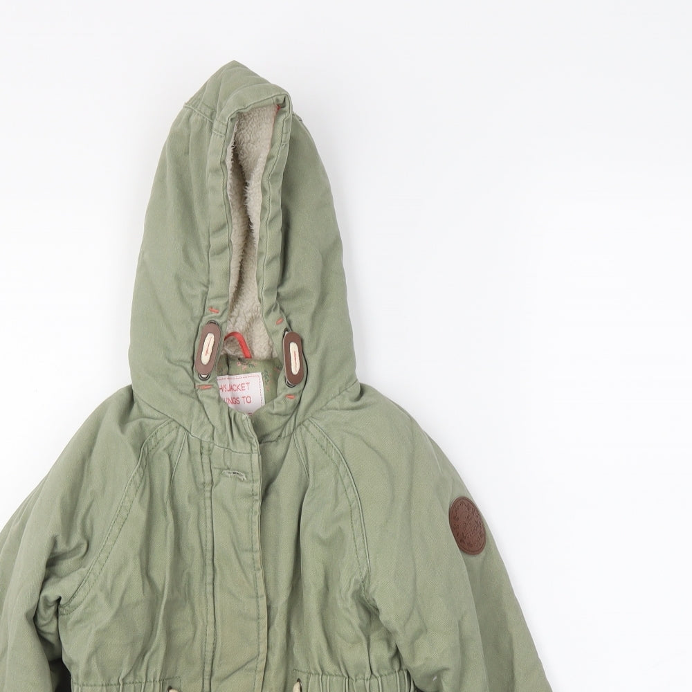 George Girls Green   Parka Coat Size 4-5 Years