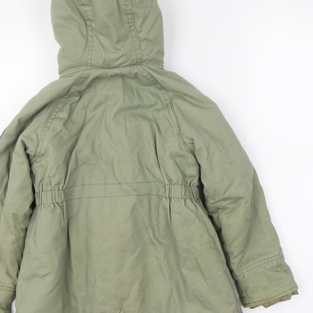 George Girls Green   Parka Coat Size 4-5 Years