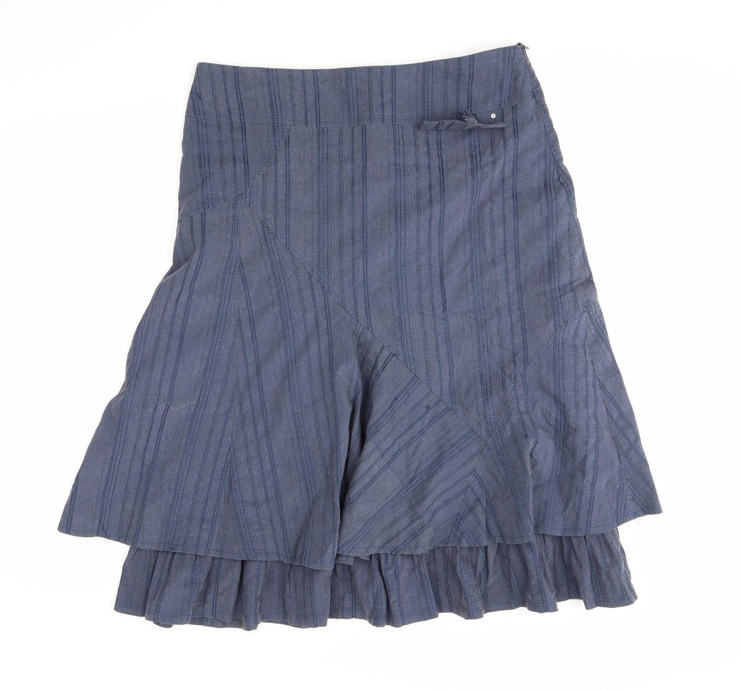 Affinites Womens Blue Striped  Swing Skirt Size 16
