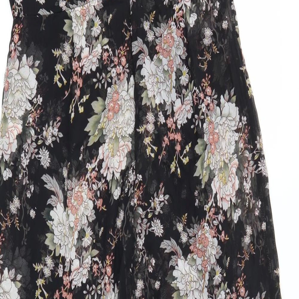 Atmosphere Womens Black Floral  Jumpsuit One-Piece Size 14 L29 in