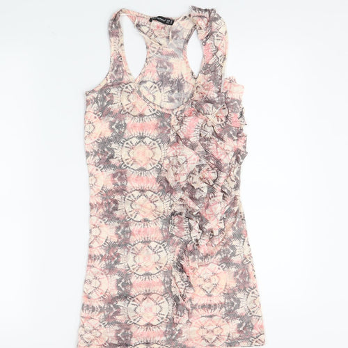 Atmosphere Womens Pink Animal Print  Basic Polo Size 10