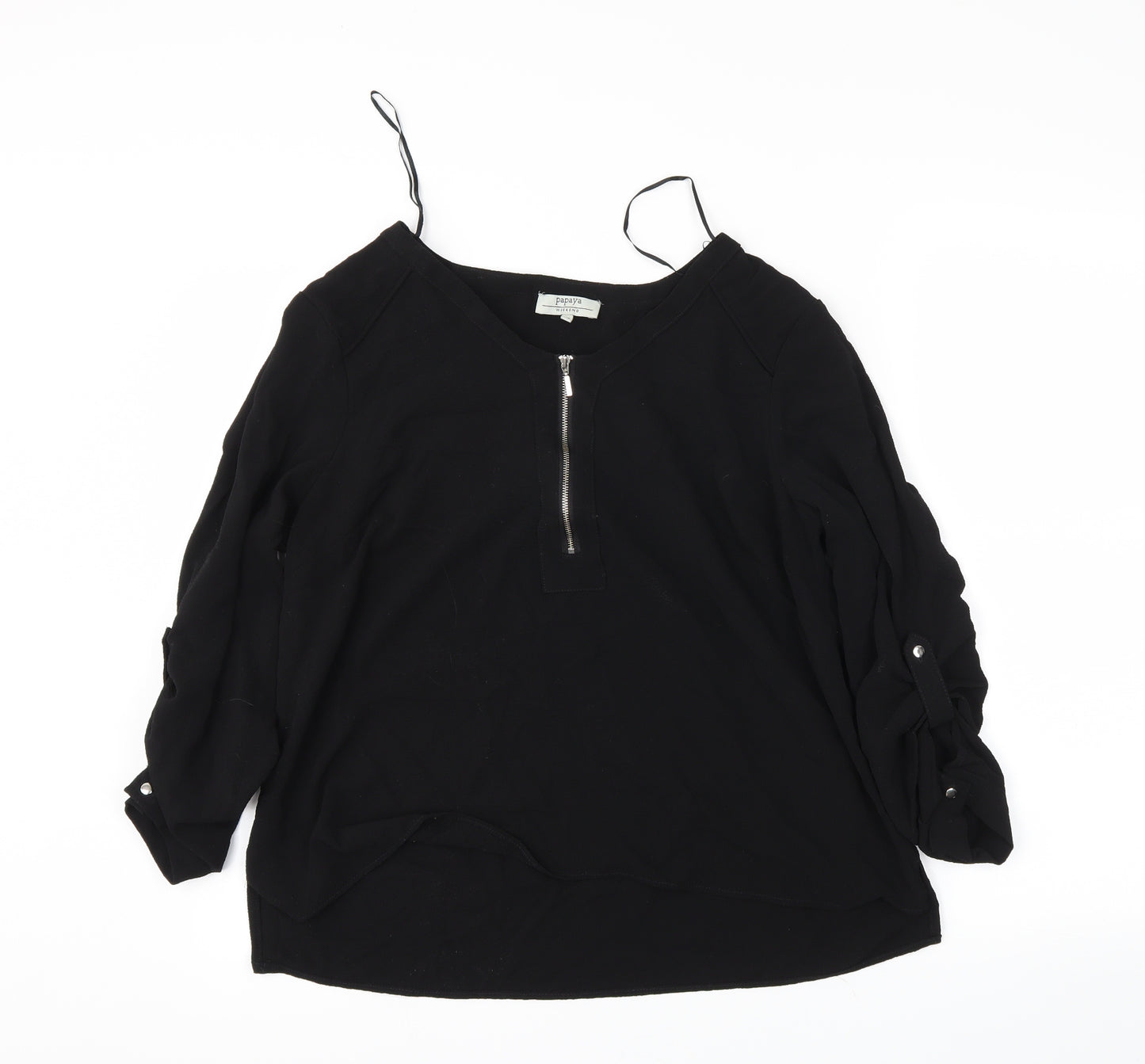 Papaya Womens Black   Basic Blouse Size 16