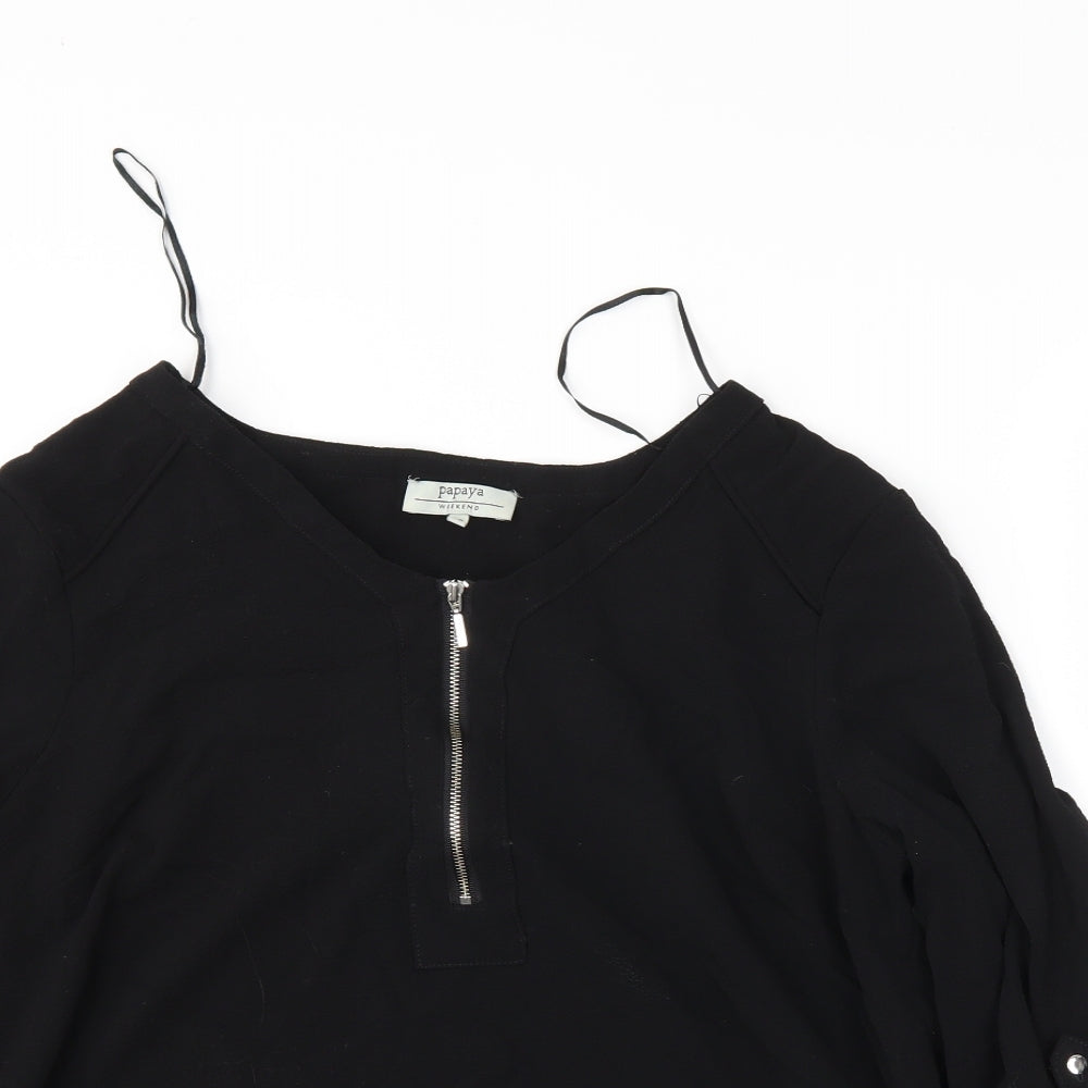 Papaya Womens Black   Basic Blouse Size 16