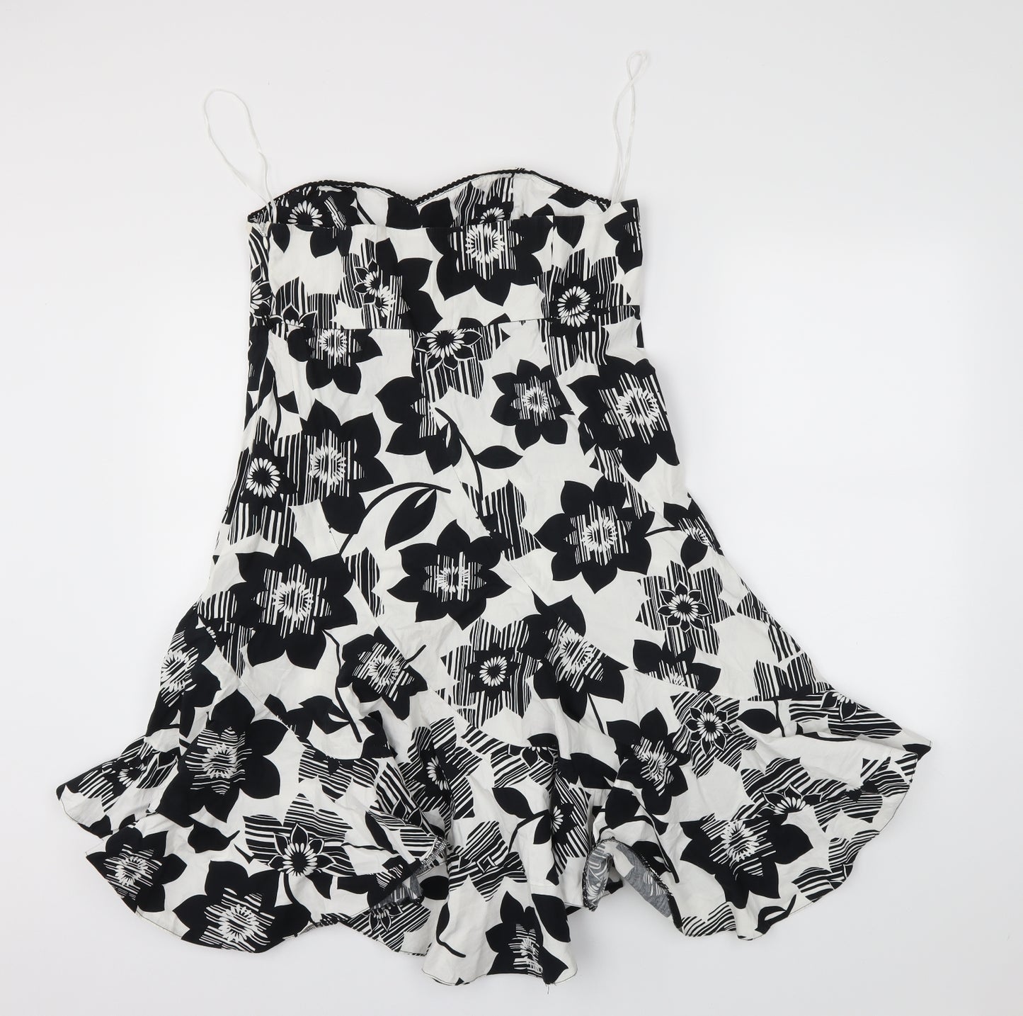 all dolled up Womens White Floral  Mini  Size 14