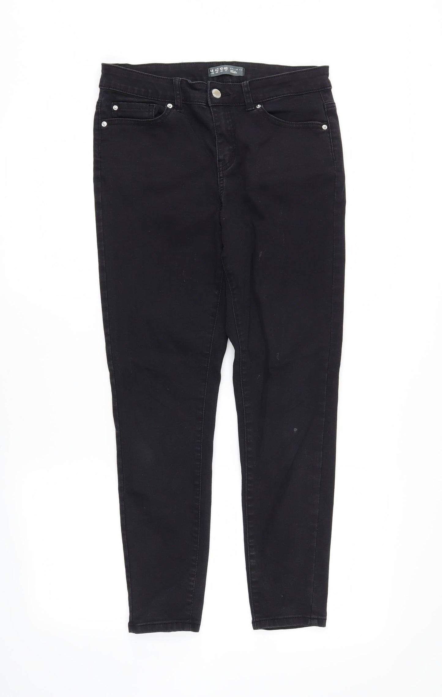 DenimCo Womens Black  Denim Skinny Jeans Size 14 L26 in