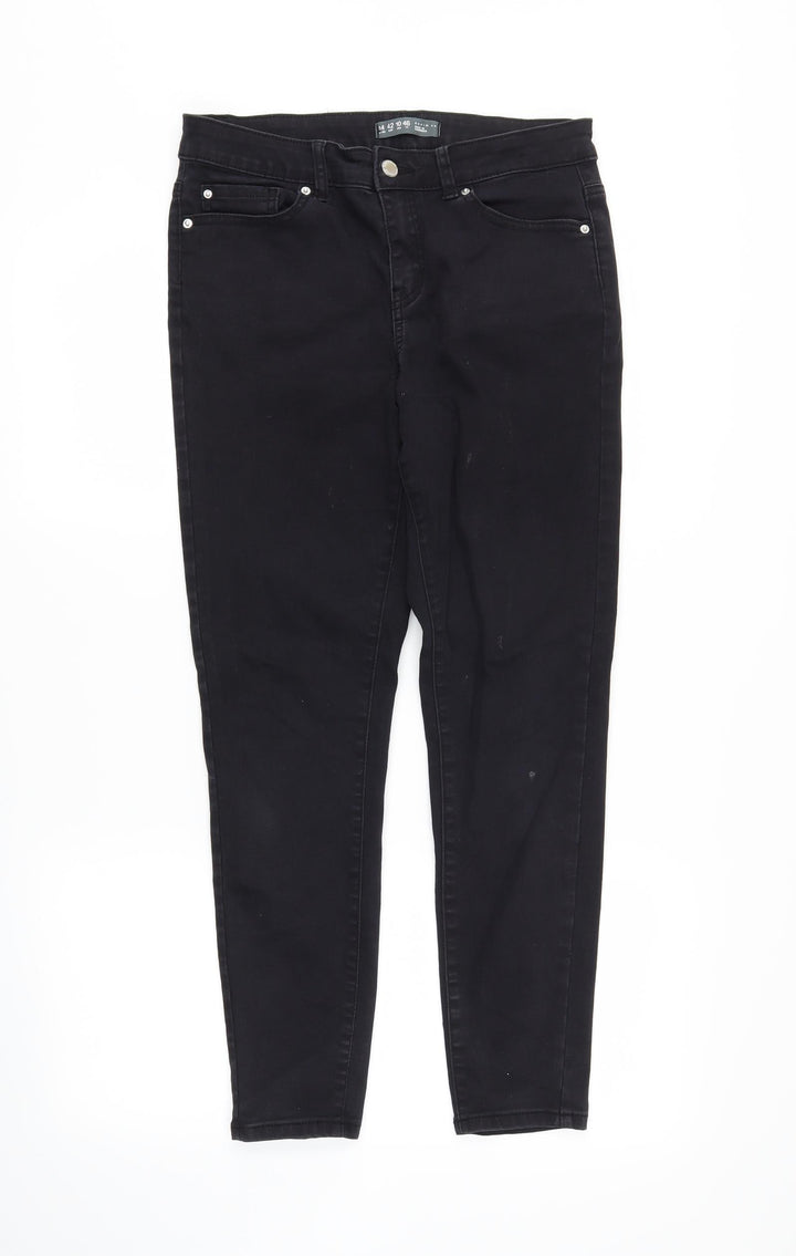 DenimCo Womens Black  Denim Skinny Jeans Size 14 L26 in