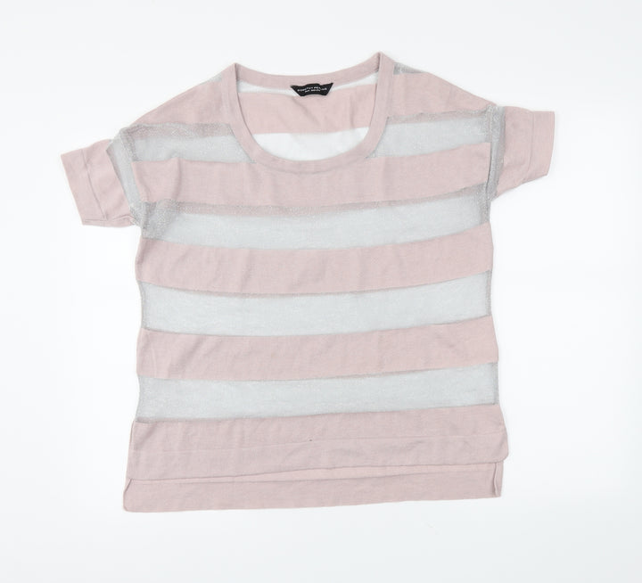 Dorothy Perkins Womens Pink Striped  Pullover Jumper Size 10
