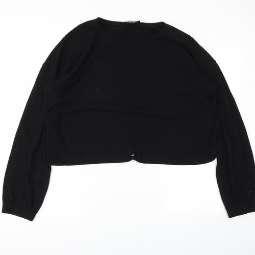 Select Womens Black   Cropped Polo Size XL
