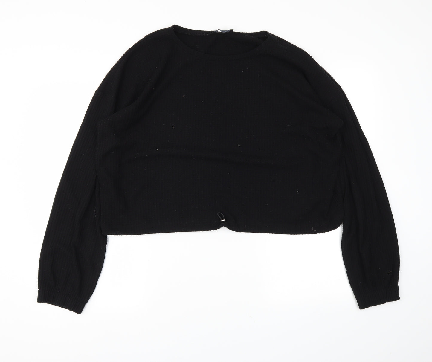 Select Womens Black   Cropped Polo Size XL