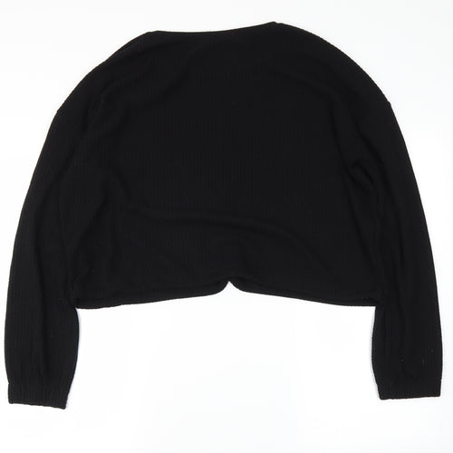 Select Womens Black   Cropped Polo Size XL