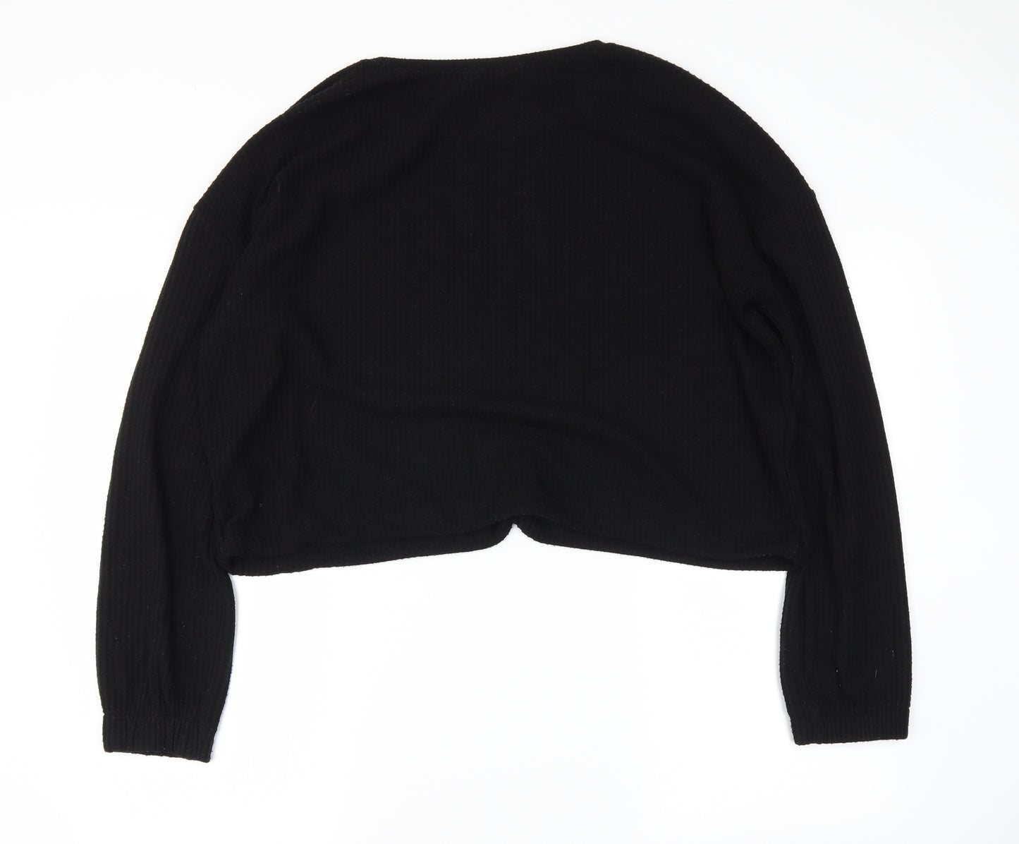 Select Womens Black   Cropped Polo Size XL