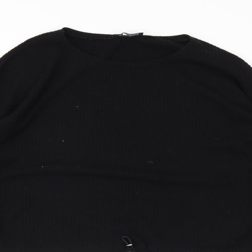 Select Womens Black   Cropped Polo Size XL