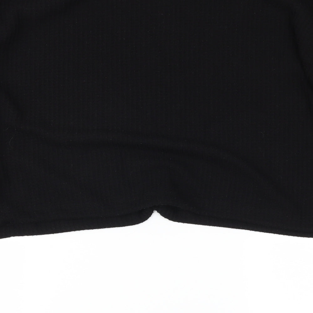 Select Womens Black   Cropped Polo Size XL
