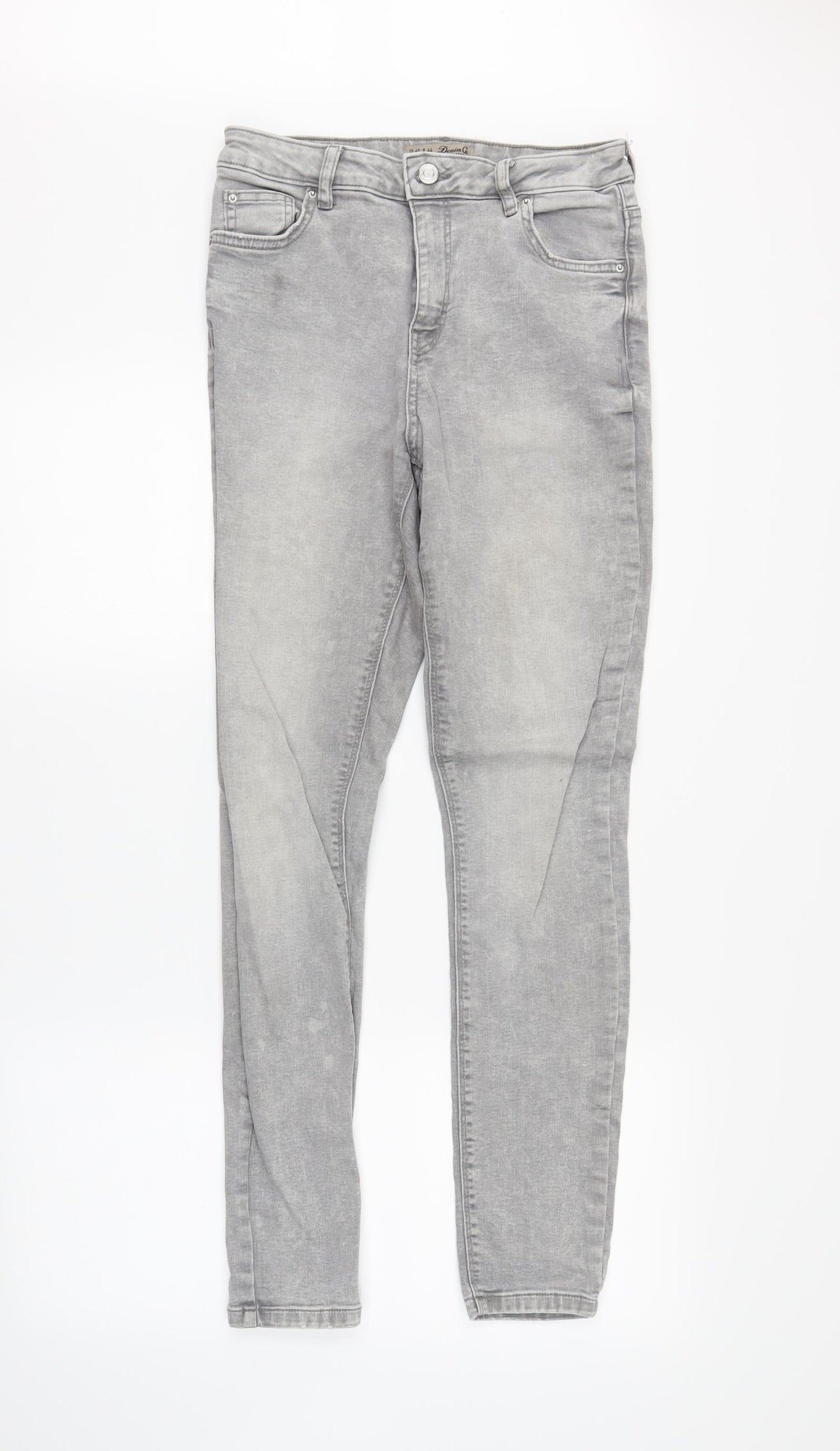 DenimCo Womens Grey  Denim Skinny Jeans Size 12 L28 in