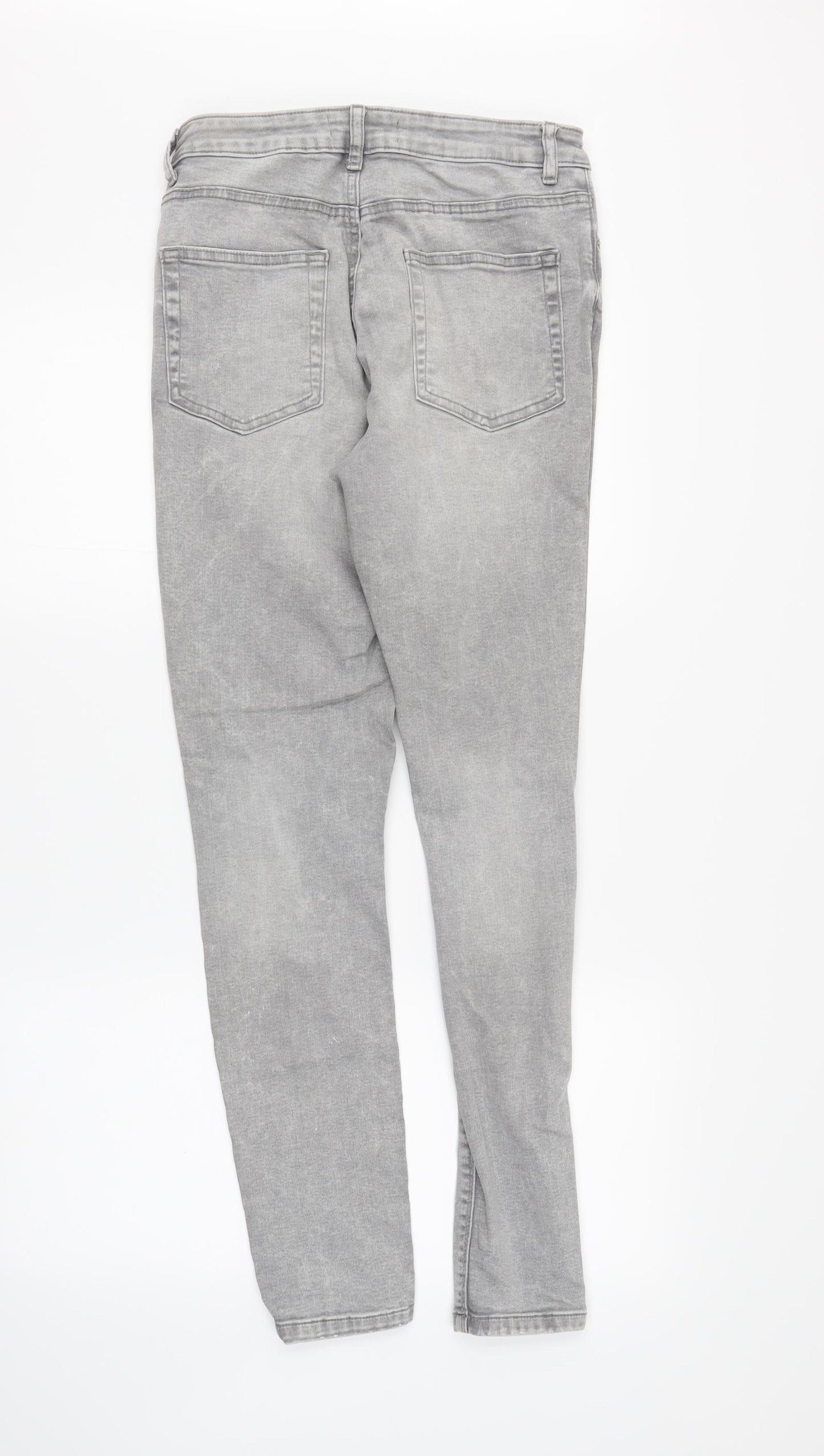 DenimCo Womens Grey  Denim Skinny Jeans Size 12 L28 in