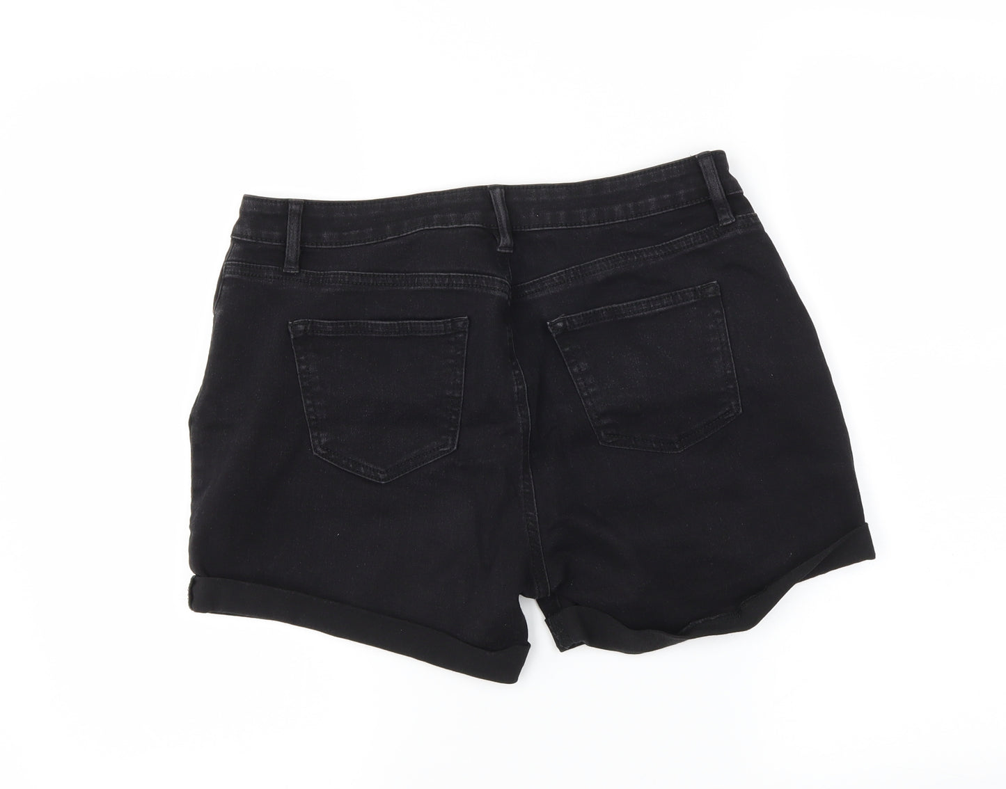 DenimCo Womens Black  Denim Hot Pants Shorts Size 14