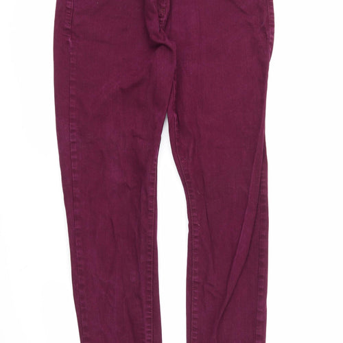M&S Womens Purple  Denim Straight Jeans Size 14 L29 in