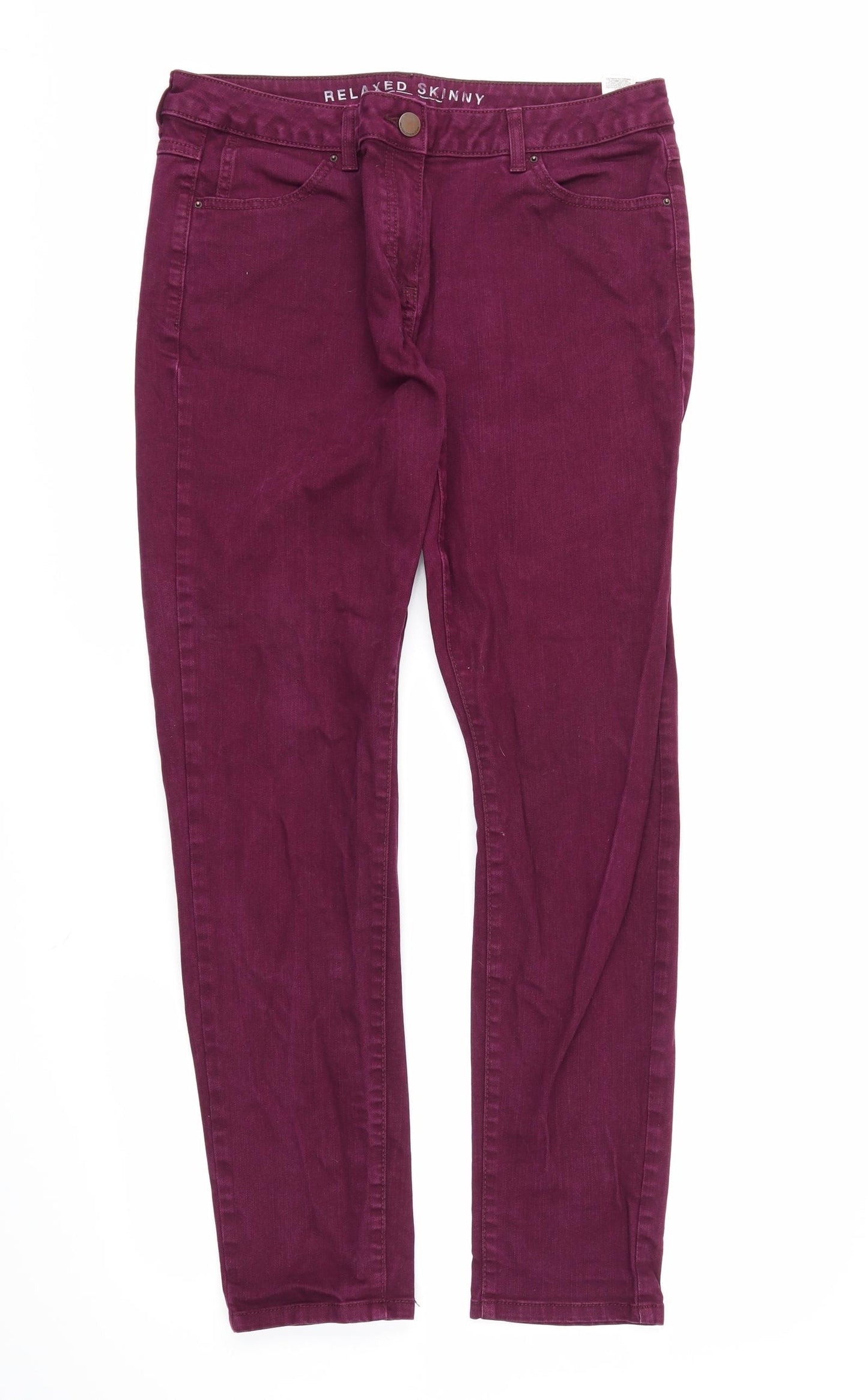 M&S Womens Purple  Denim Straight Jeans Size 14 L29 in