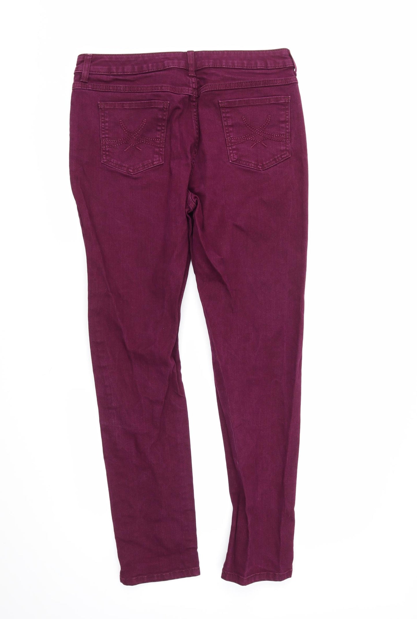 M&S Womens Purple  Denim Straight Jeans Size 14 L29 in
