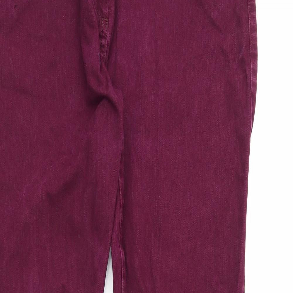 M&S Womens Purple  Denim Straight Jeans Size 14 L29 in