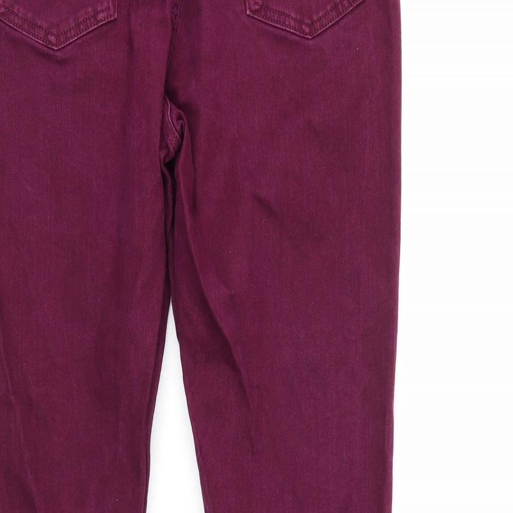 M&S Womens Purple  Denim Straight Jeans Size 14 L29 in