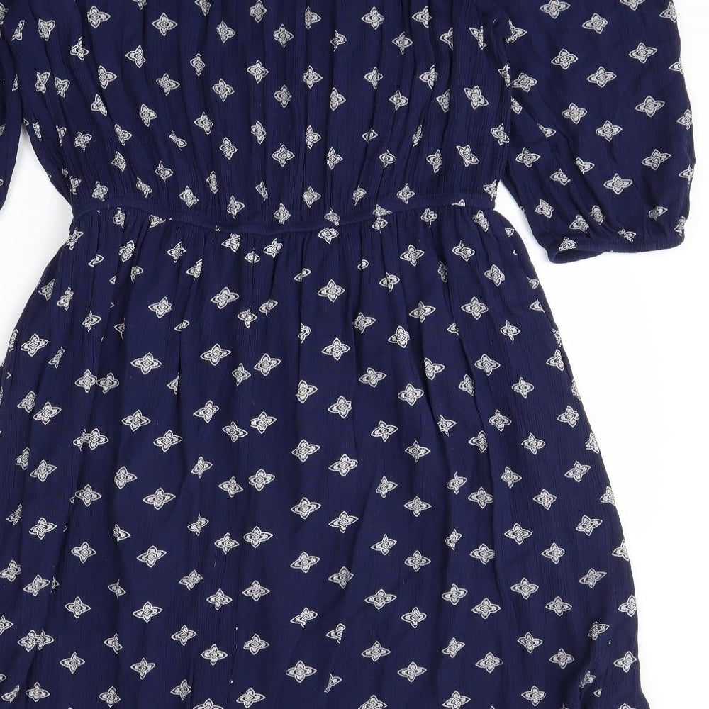 George Womens Blue Batik  Skater Dress  Size 14