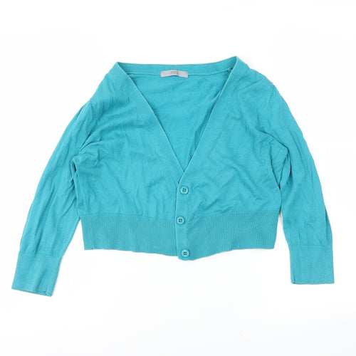 M&S Womens Blue   Cardigan Jumper Size 10