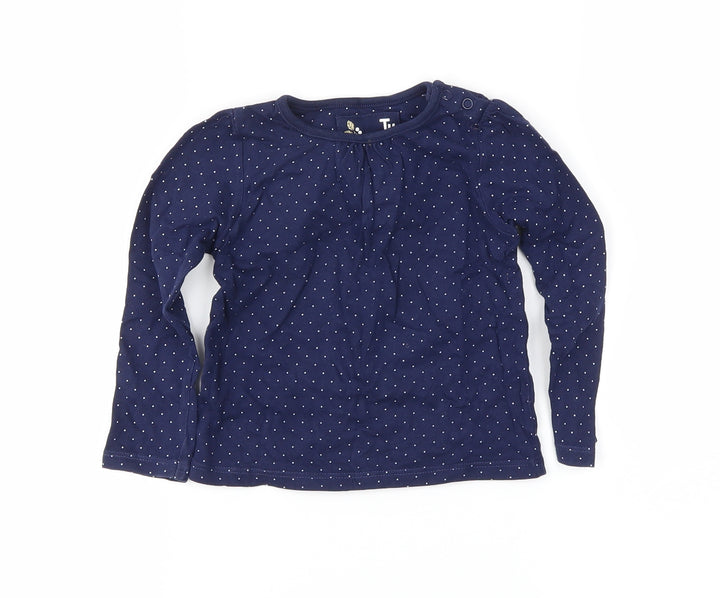 TU Girls Blue Polka Dot Basic T-Shirt Size 12-18 Months