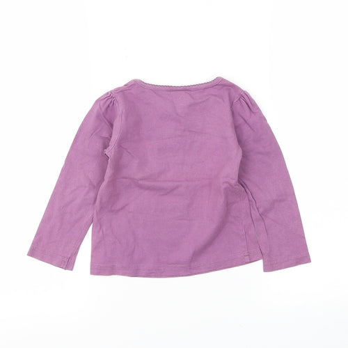 Cherokee Girls Purple Floral  Basic T-Shirt Size 24 Months