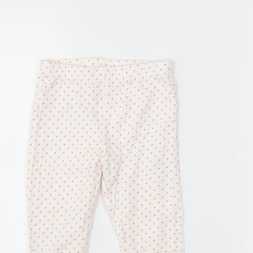 F&F Girls White Spotted  Jogger Trousers Size 2-3 Years