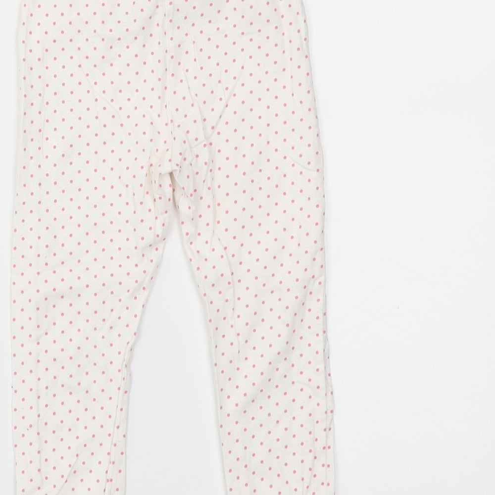 F&F Girls White Spotted  Jogger Trousers Size 2-3 Years