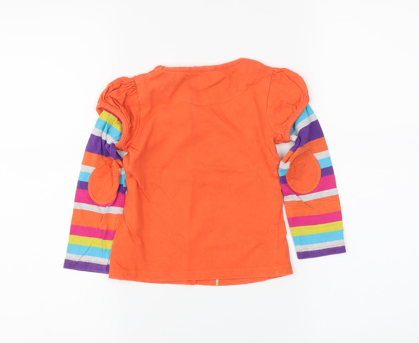 George Girls Orange Striped  Basic T-Shirt Size 2-3 Years