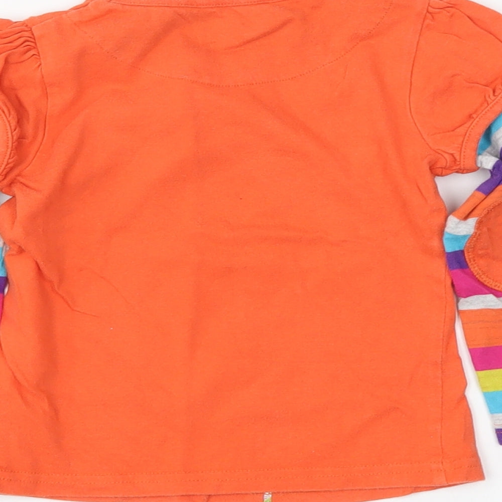 George Girls Orange Striped  Basic T-Shirt Size 2-3 Years