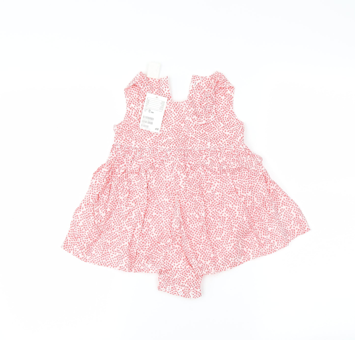H&M Girls Red Spotted  Skater Dress  Size 18 Months
