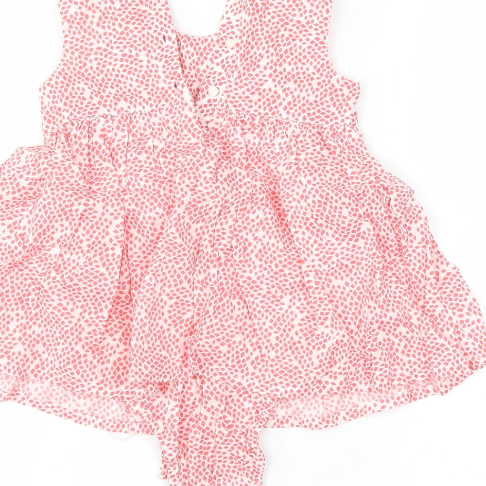 H&M Girls Red Spotted  Skater Dress  Size 18 Months