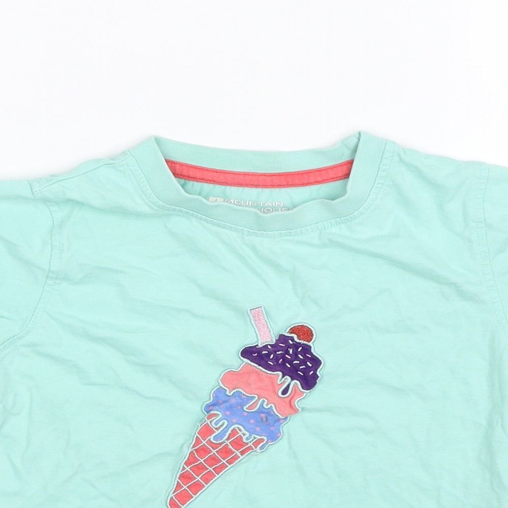 Mountain Warehouse Girls Green   Basic T-Shirt Size 3-4 Years  - Icecream