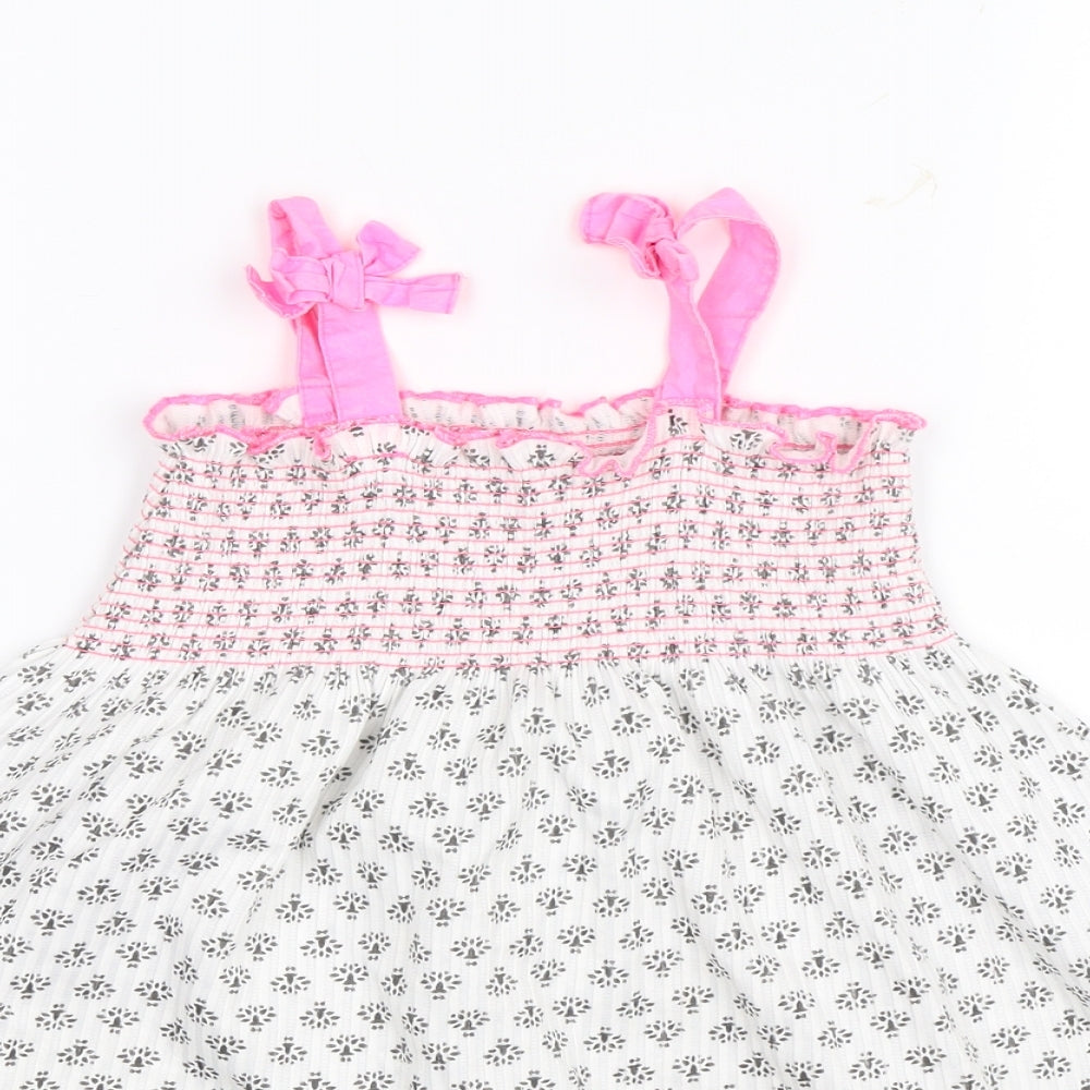 Matalan Girls White Floral  Shift  Size 2-3 Years