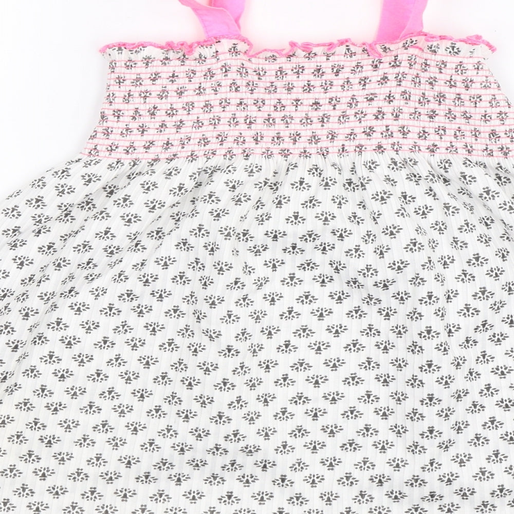 Matalan Girls White Floral  Shift  Size 2-3 Years