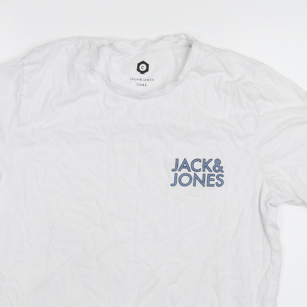 JACK & JONES Mens White    T-Shirt Size M