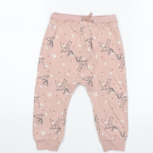 George Girls Pink   Sweatpants Trousers Size 2-3 Years - Bambi