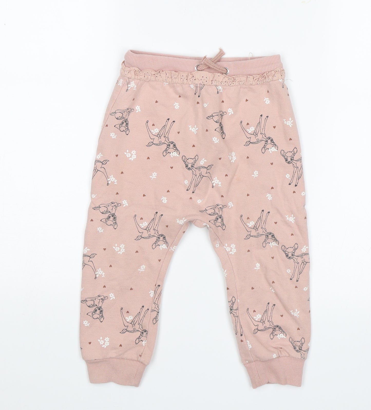 George Girls Pink   Sweatpants Trousers Size 2-3 Years - Bambi