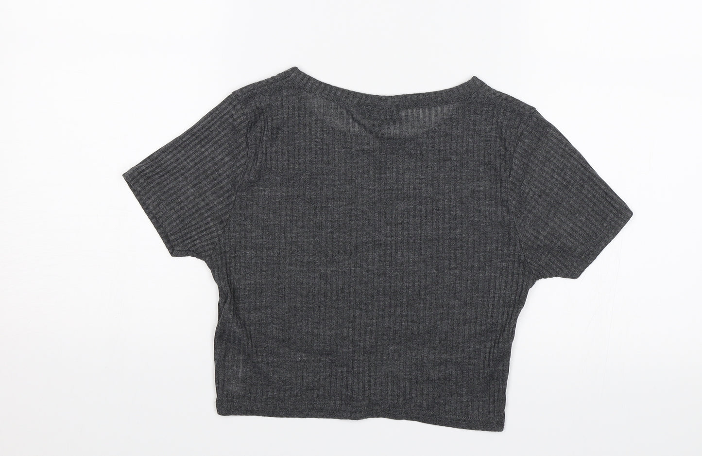 Topshop Womens Grey   Cropped T-Shirt Size 10