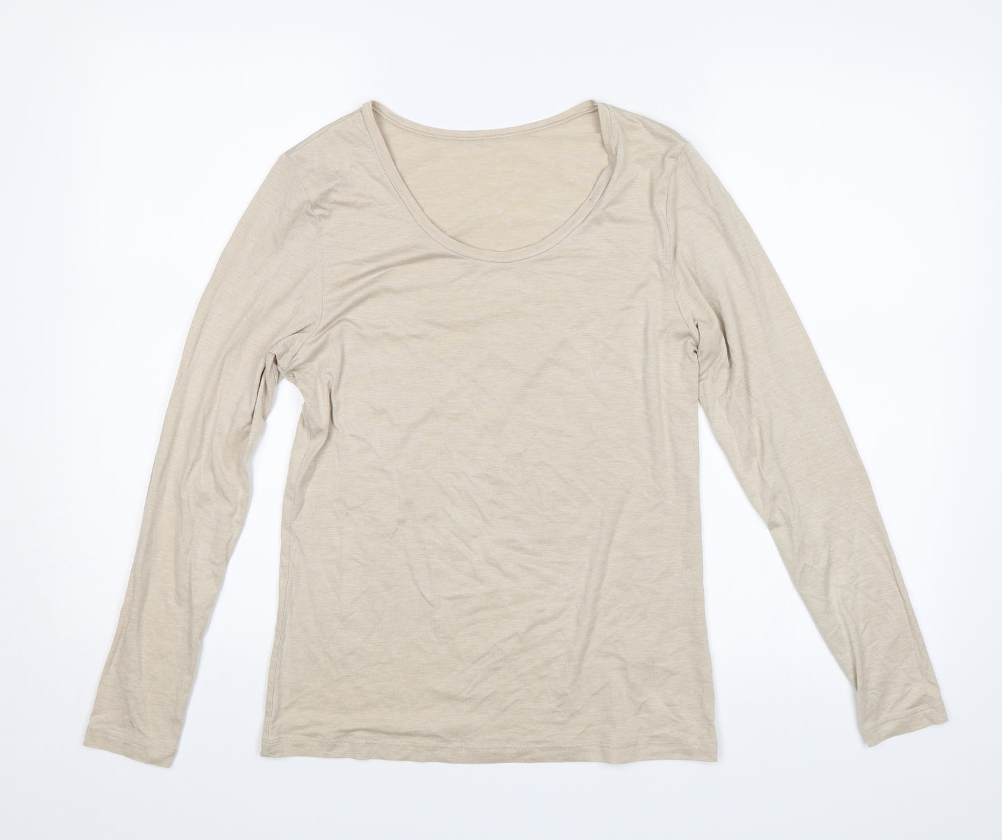 M&S Womens Beige   Jersey T-Shirt Size 18