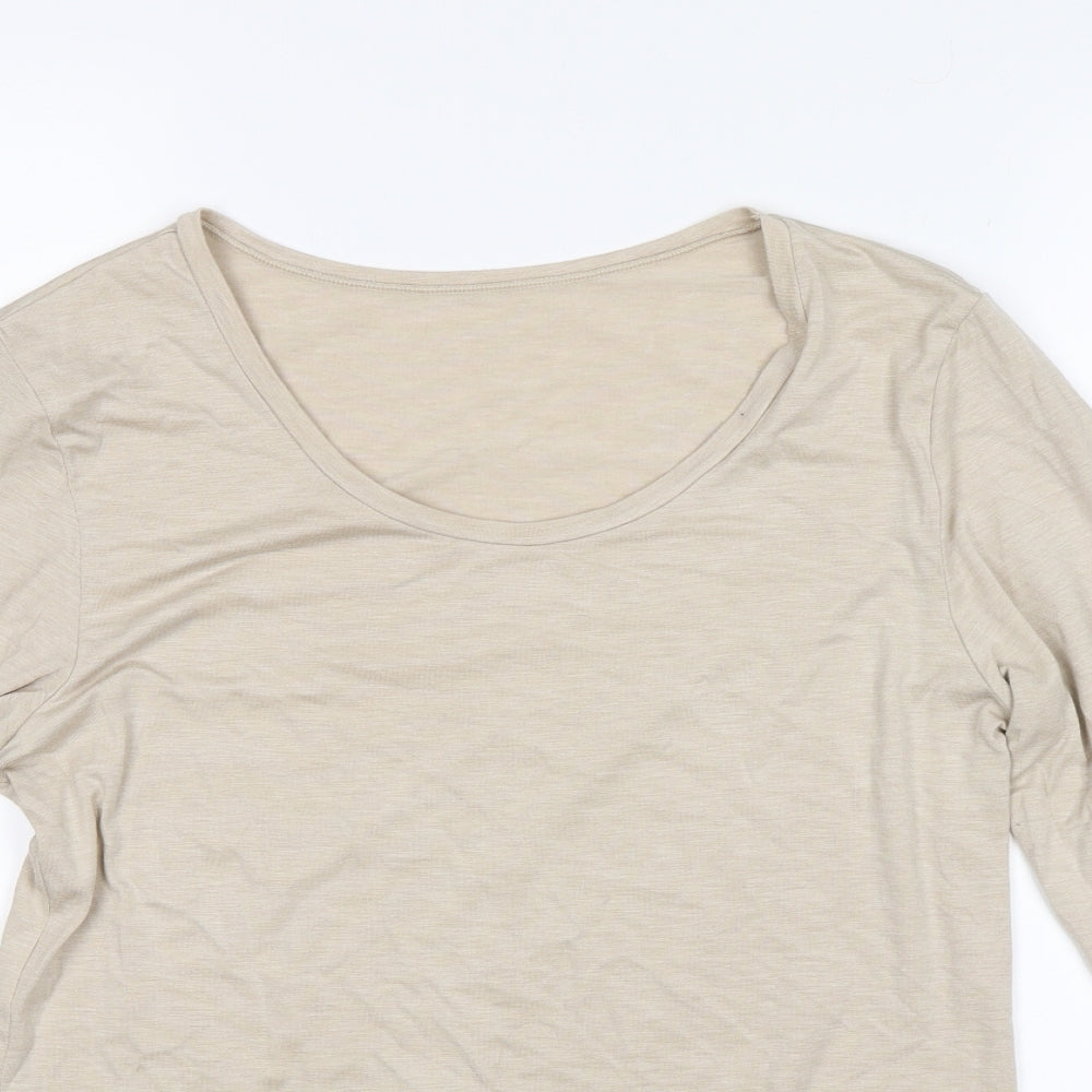 M&S Womens Beige   Jersey T-Shirt Size 18