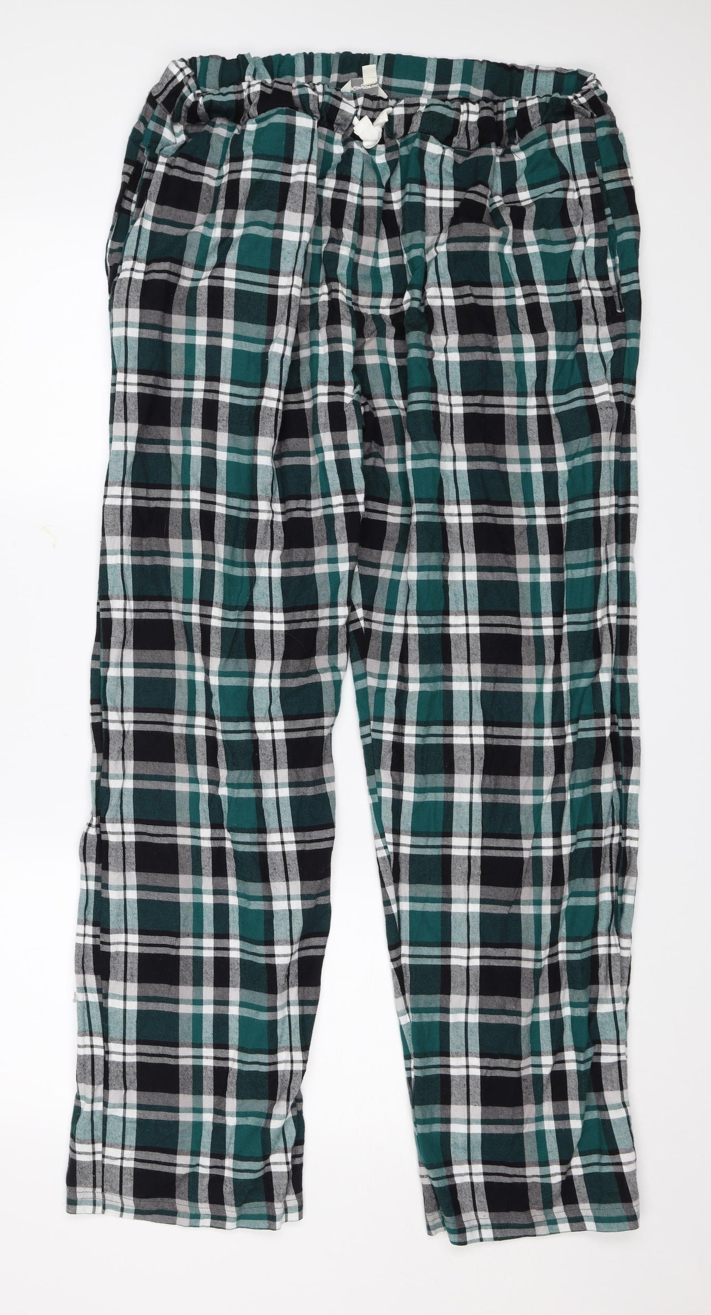 Kangaroo Poo Mens Green Check   Pyjama Pants Size L