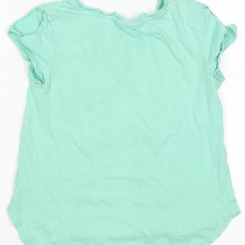 Preworn Girls Green   Basic T-Shirt Size 6-7 Years  - Star