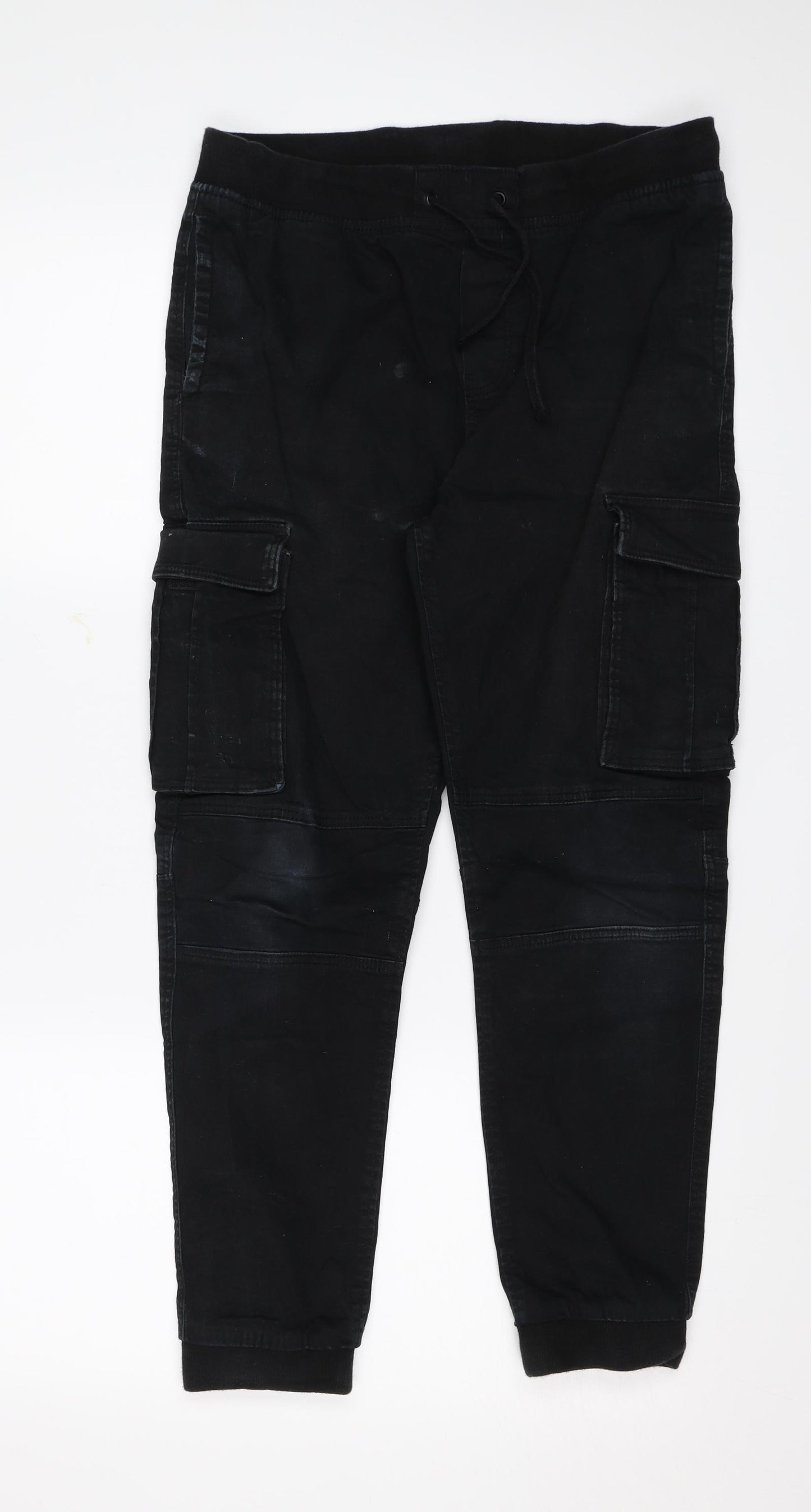 H&M Boys Black   Cargo Trousers Size 13-14 Years