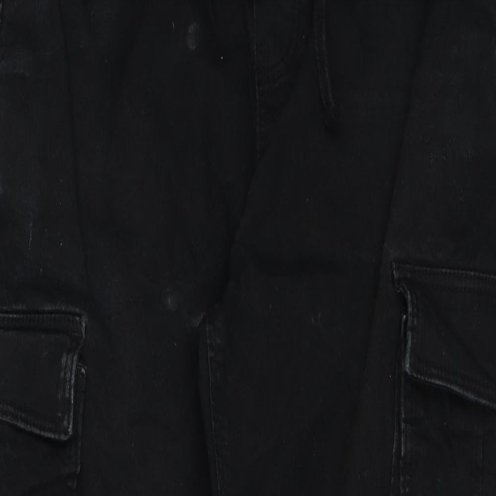 H&M Boys Black   Cargo Trousers Size 13-14 Years