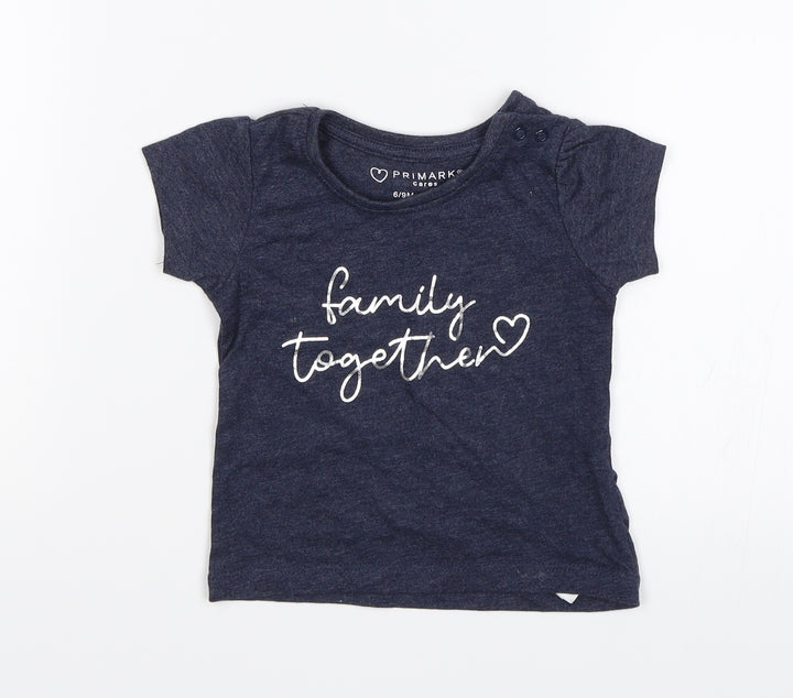 Primark Baby Blue Basic T-Shirt Size 6-9 Months - Family together