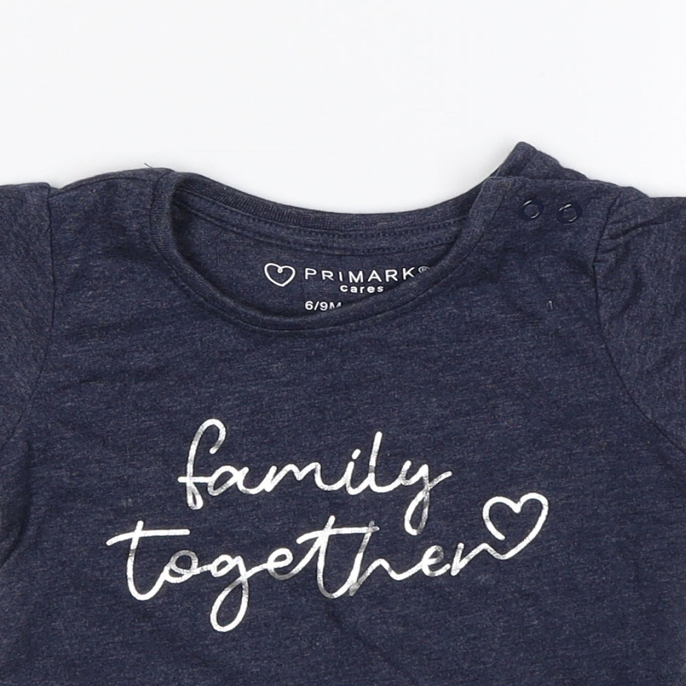 Primark Baby Blue   Basic T-Shirt Size 6-9 Months  - Family together